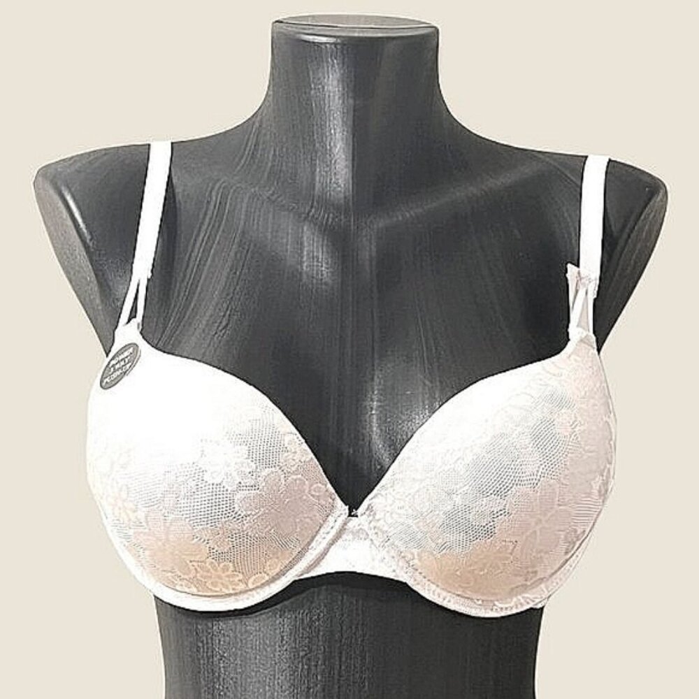 Floral Lace Push-Up Bra in White